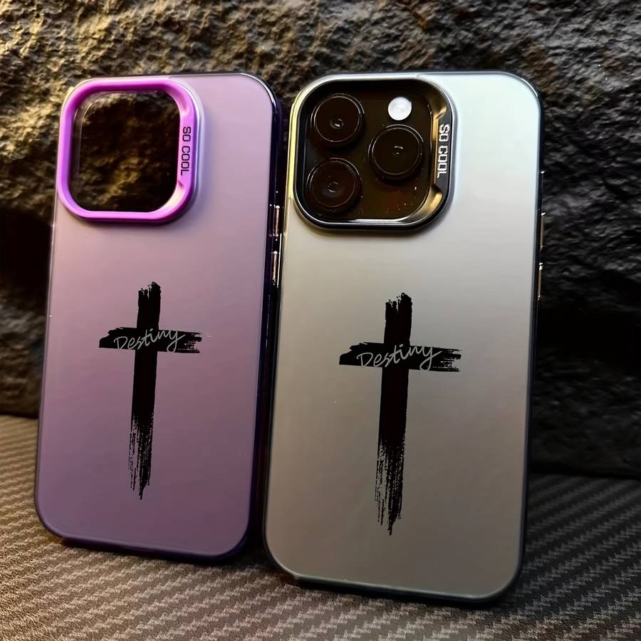 1Pc Mixed Color  For iPhone 12 Pro Cross Pattern Phone Case