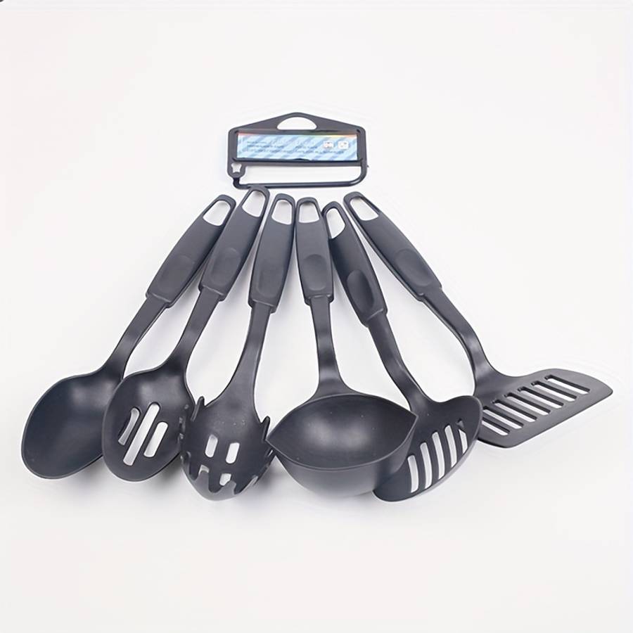 6pcs Salad Serving Sets Plastic Kitchen Utensils Set Including Ladle Spoon Slotted Spoon S