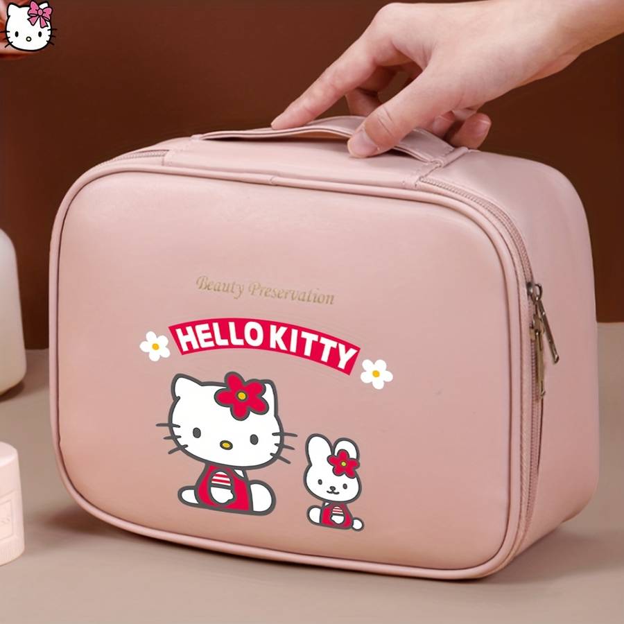 Luxury Grand Authorized Sanrio Hello Kitty Fashion Portable Large Capacity Makeu