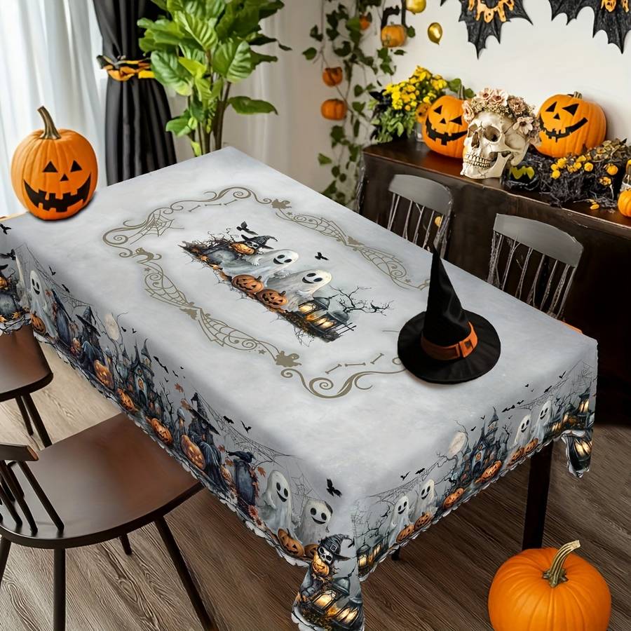 Halloween tablecloth decoration size Round 60Inch 152cm add 4pcs Self adhesive