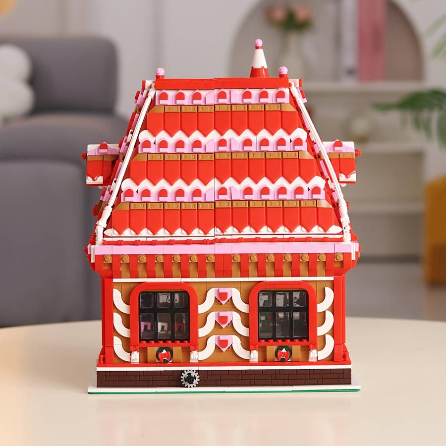 3D Building Model Puzzle Set Style Strawberry Ice Cream Workshop