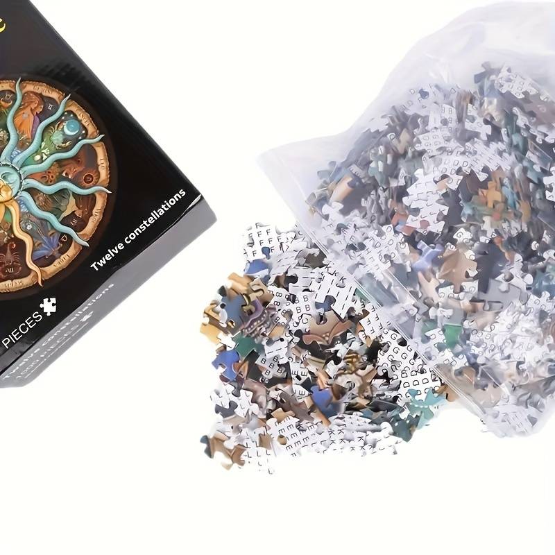 1000pcs Zodiac Signs Jigsaw Puzzle Vibrant Astrological Chart Design with Sun Moon