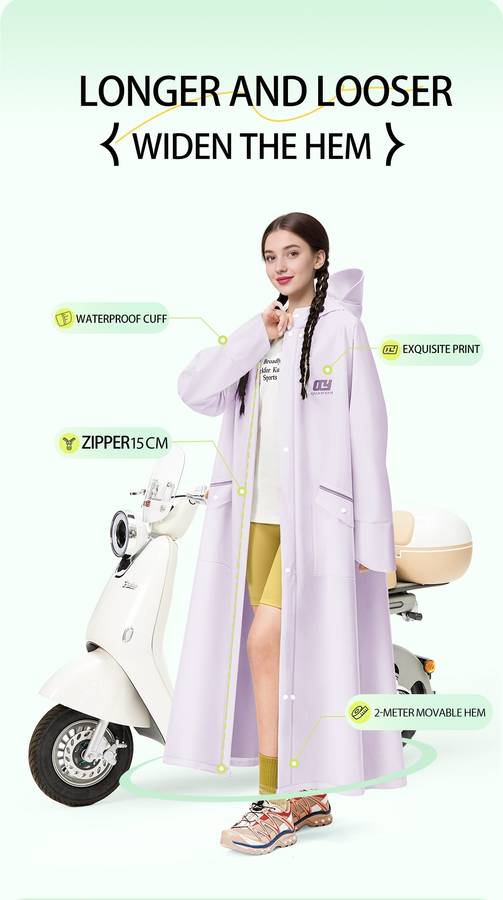 Raincoat Light Purple Size Asian M