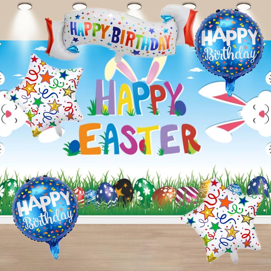 Balloon Quantity 5Pcs Happy Birthday Banner Balloon Set