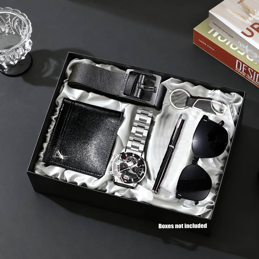 6Pcs Men Fashion Business High End Luxury Exquisite Watch Set Various