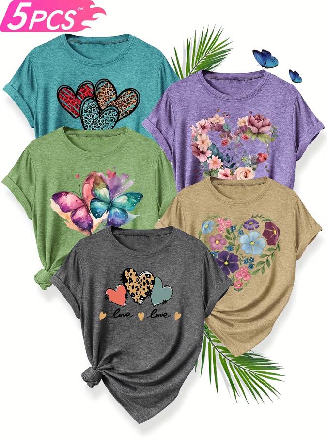 Womens T Shirt Color Peacock Blue Purple Brick Red Khaki Sizes