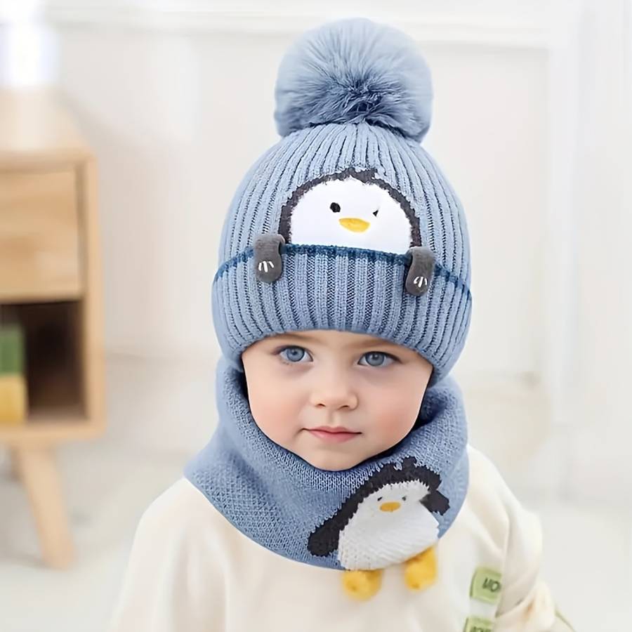 Hat Color Little Penguin Logo Baby Hat Blue Size Recommended Age: 2 5 Years Old