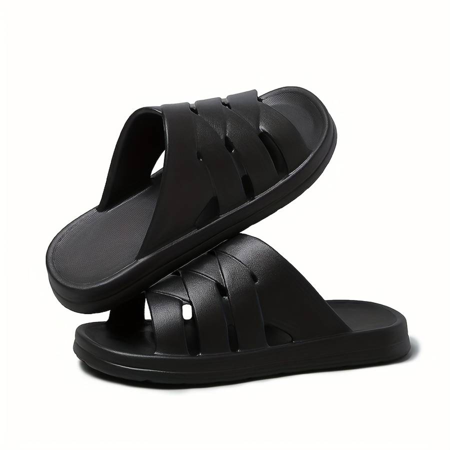 Men Slippers Summer Style Black Size Uk 3.5 To 4