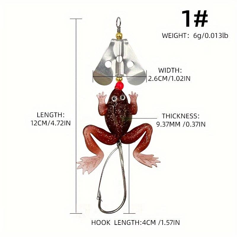 1pc Lifelike Soft Frog Swimbait with Sharp Hook Topwater Rubber Fishing Lure for Bass Durabl