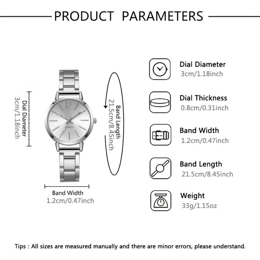 Women Light Round Dial Quartz Watch Shiny Butterfly Model Bright Silvery