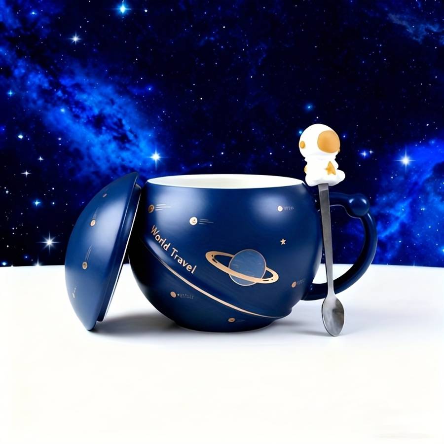 Water Cup Color Cosmic Night Sweet Dreams 3 Piece Set  Cup   Lid   Spoon
