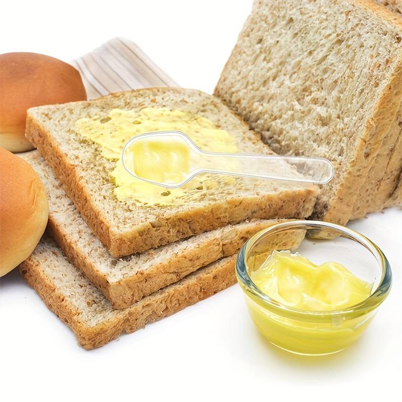 100pcs Clear Plastic Mini Tasting Spoons for Desserts Ice Cream Cake Jelly Pudding Smooth