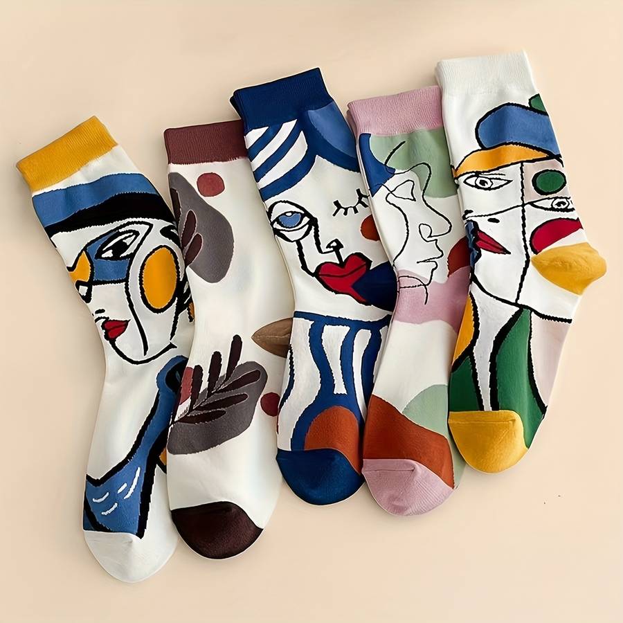 5 Pairs Mixed Color One Size High Elastic Socks