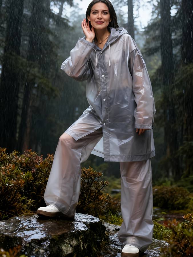 Raincoat Dark Gray Size Asian Onesize
