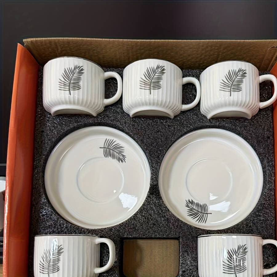Water Cup Material Ceramics Quantity6 Coffee Cups And 6 Saucers