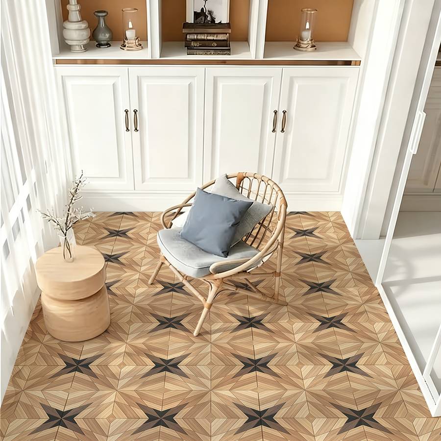 Self Adhesive Floor Stickers 40Cm*120Cm*S Geometric Wood Grain