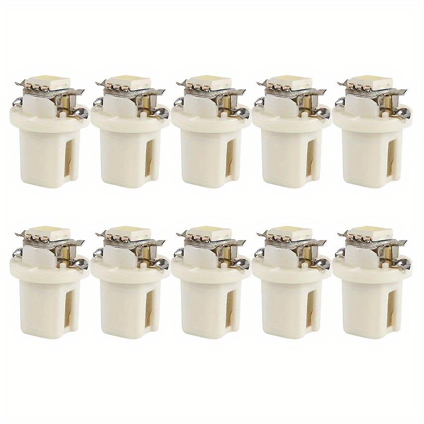 10pcs White LED Car Dashboard Lights 12V T5 5050 Easy Install Low Power Consumption