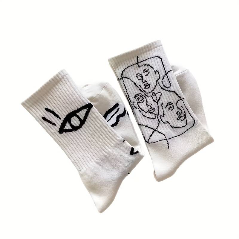 3 Pairs White Mix One Size High Elastic Socks