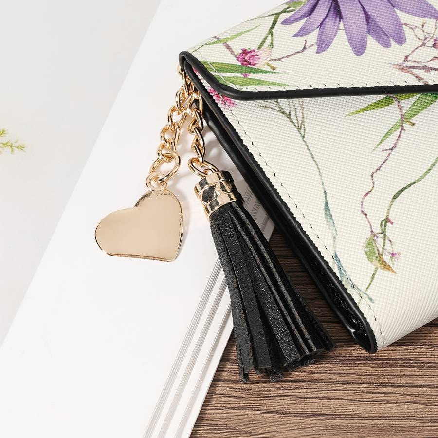 1pc Ladies' Long Wallet Coin Wallet Triple Fold Multi Card Slot Tassel Decoration Multifunctional