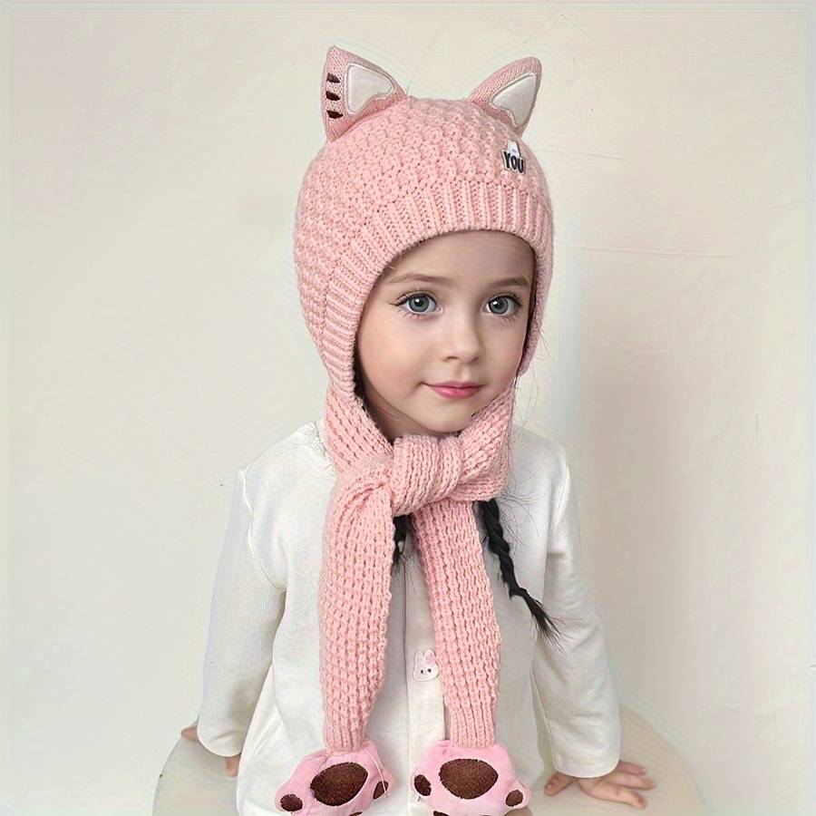 Winter Hat Color Cat Scarf Hat   Blue