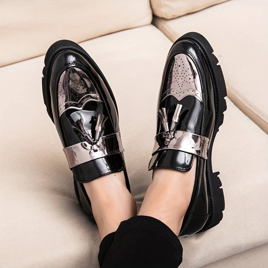 Mens Leather Shoes Color Black Sizeuk 6.5