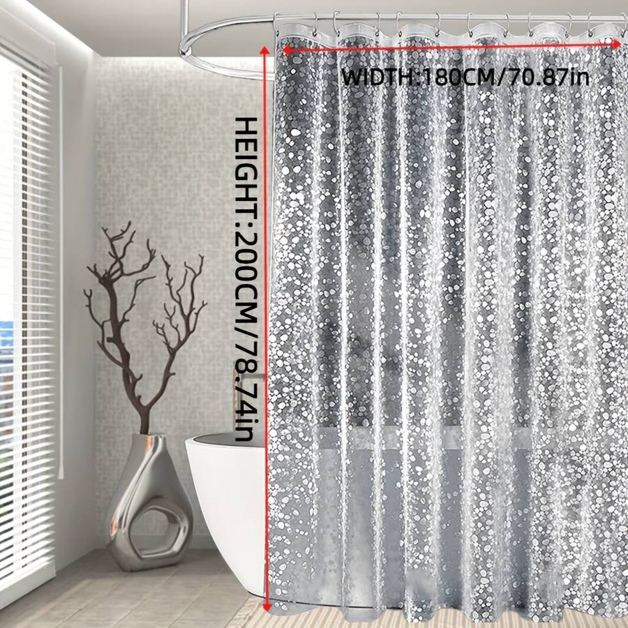 Waterproof Shower Curtain Color 3D Goose Warm Stone Size W180*H200Cm