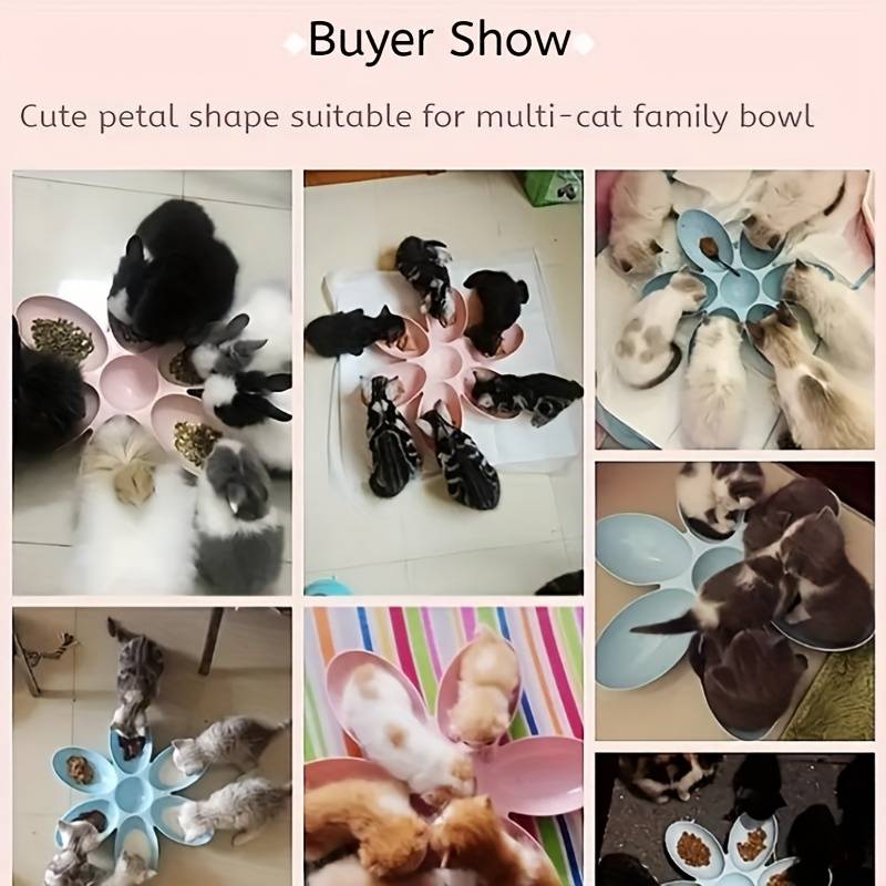 Pet Supplies Color 1 Sky Blue Items 6 Grid Petal Bowl