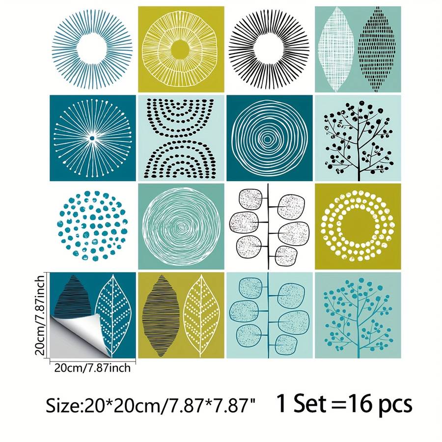 Floor Stickers Model Mz 8 216 Size 16Pcsx10X10Cm Is 3.93X3.93"