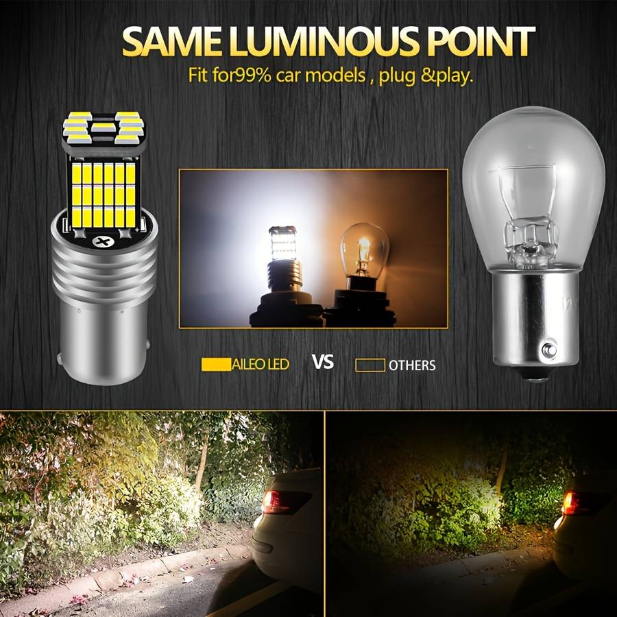 2Pcs High Power 1156 BA15S P21W LED Bulb