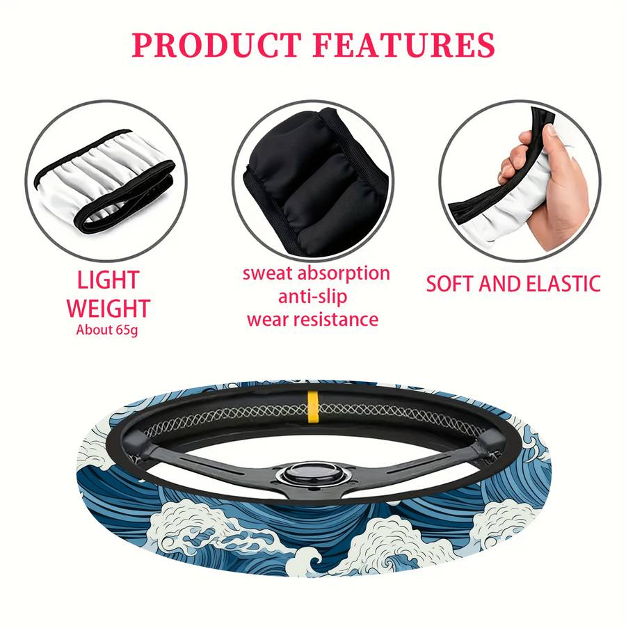 Car Steering Wheel Cover The Waves
