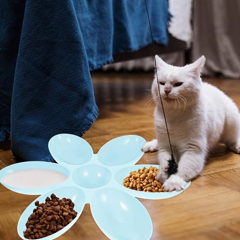 Pet Supplies Color 1 Sky Blue Items 6 Grid Petal Bowl