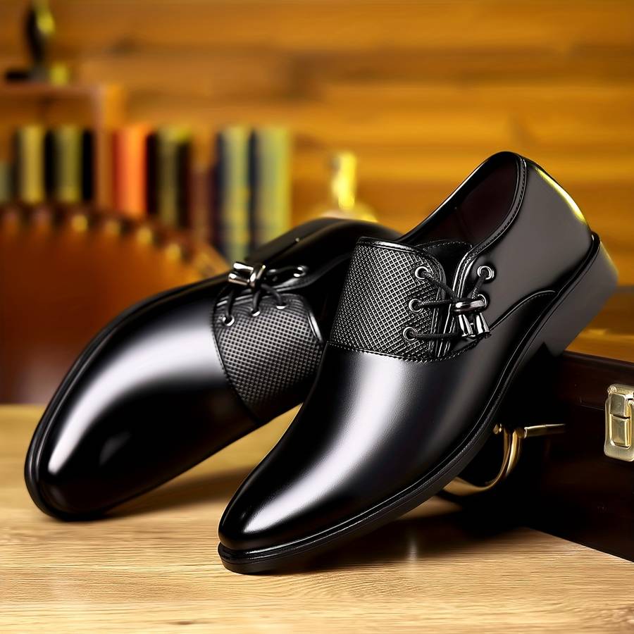 Mens Leather Shoes Color Black Sizeuk 9.5