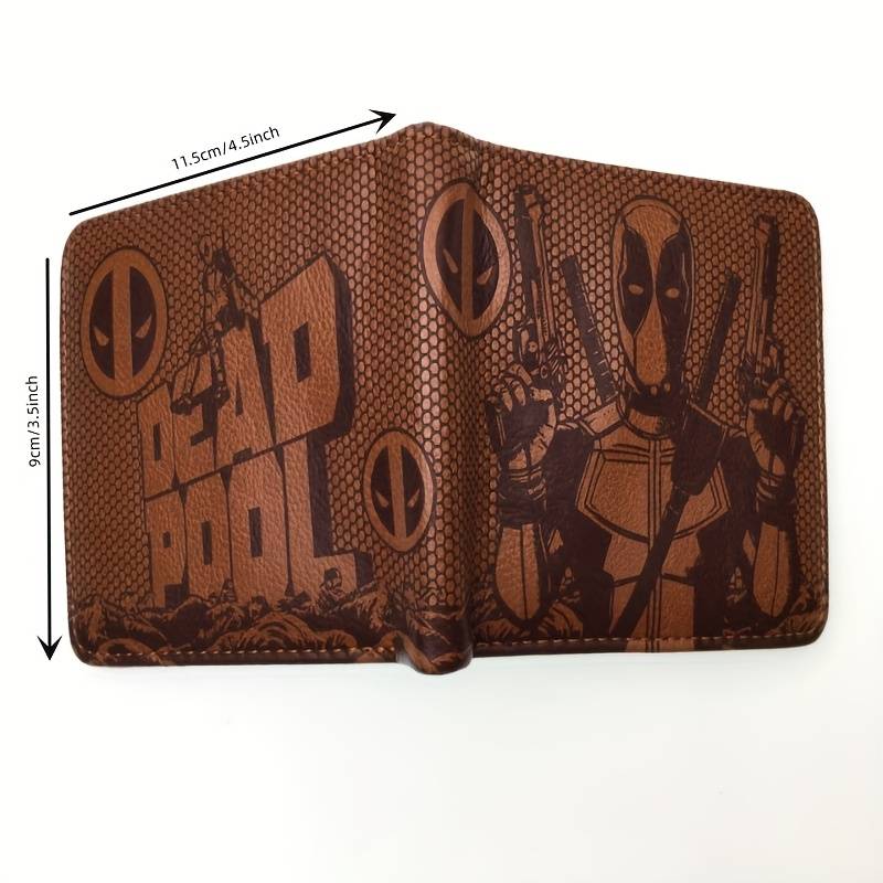 1pc MARVEL Avengers Deadpool Spider-Man Faux Leather WalletLarge Capacity Street Style Car