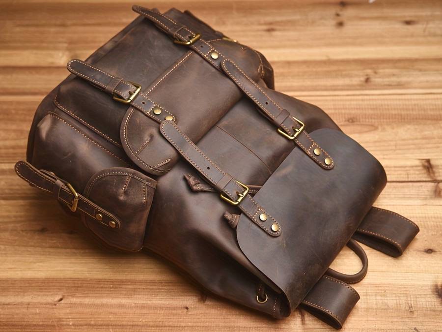 Men S Backpack Dark Brown