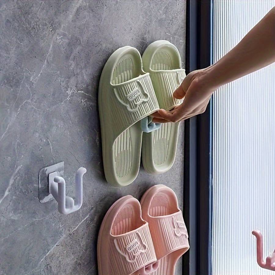 Set Of 4 Self Self Adhesive Shoe Racks Waterproof Wall Mounted color pink color Quantity 4pcs
