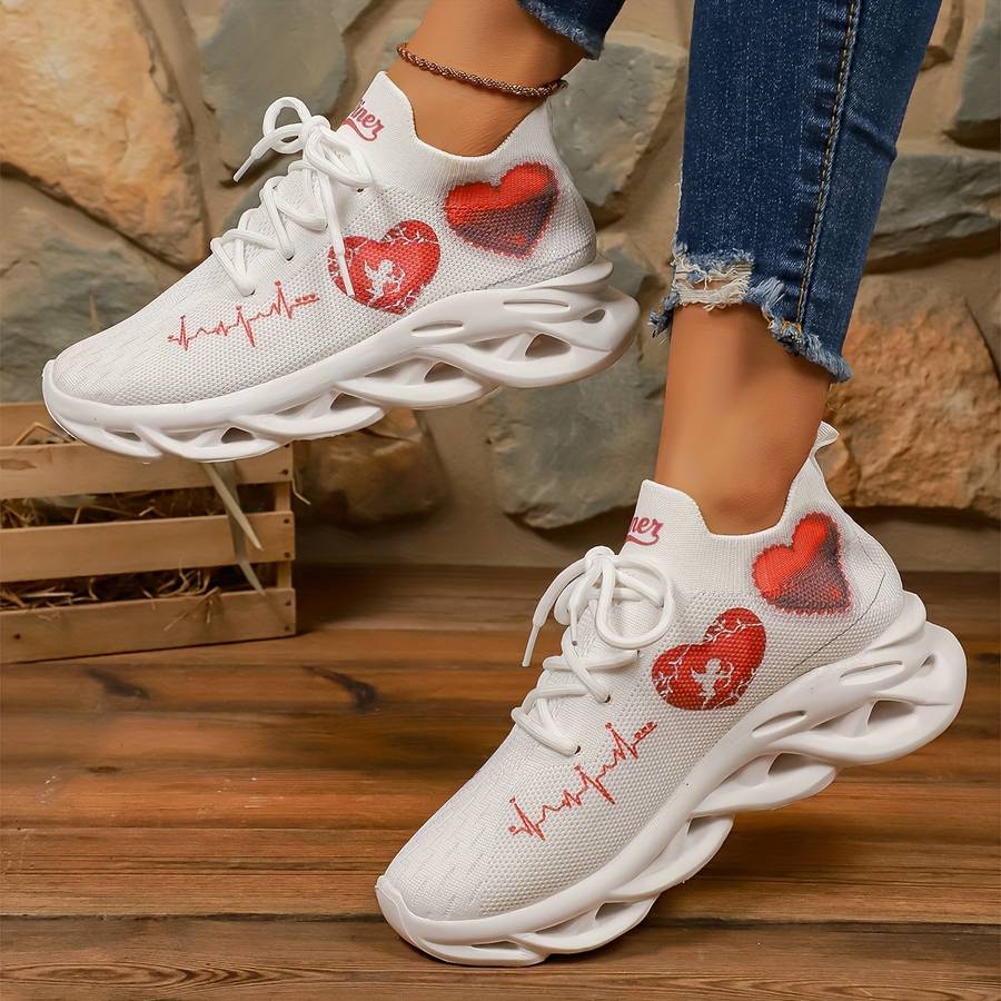 Women S Sneakers Color White Red Sizeuk 8