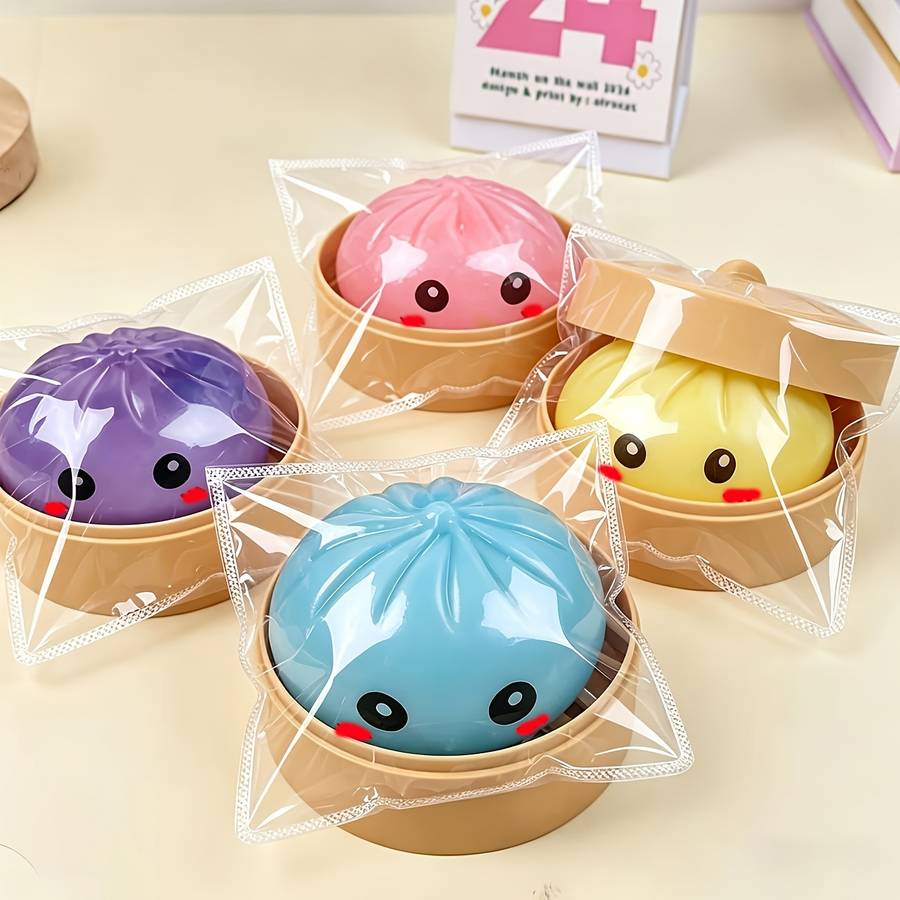 Squeezable Toys Color Random Color Style Style Steamed Buns Steamer