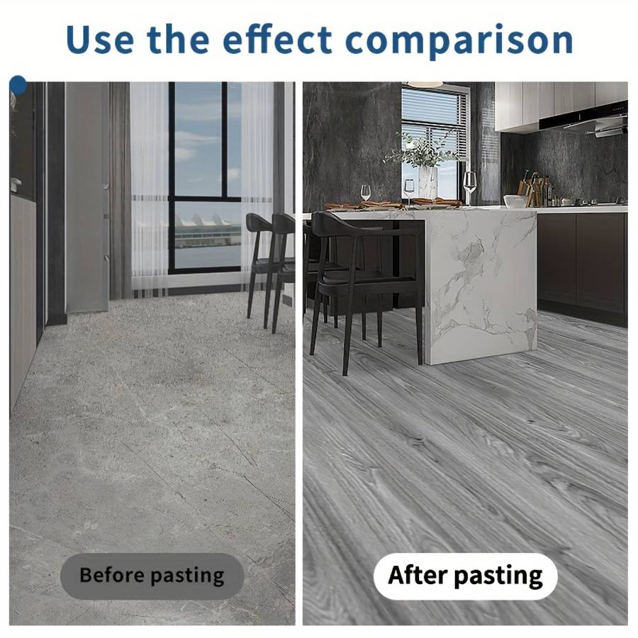 Self Adhesive Floor Stickers Pine Wood Grain 100Pcs 15Cm*40Cm