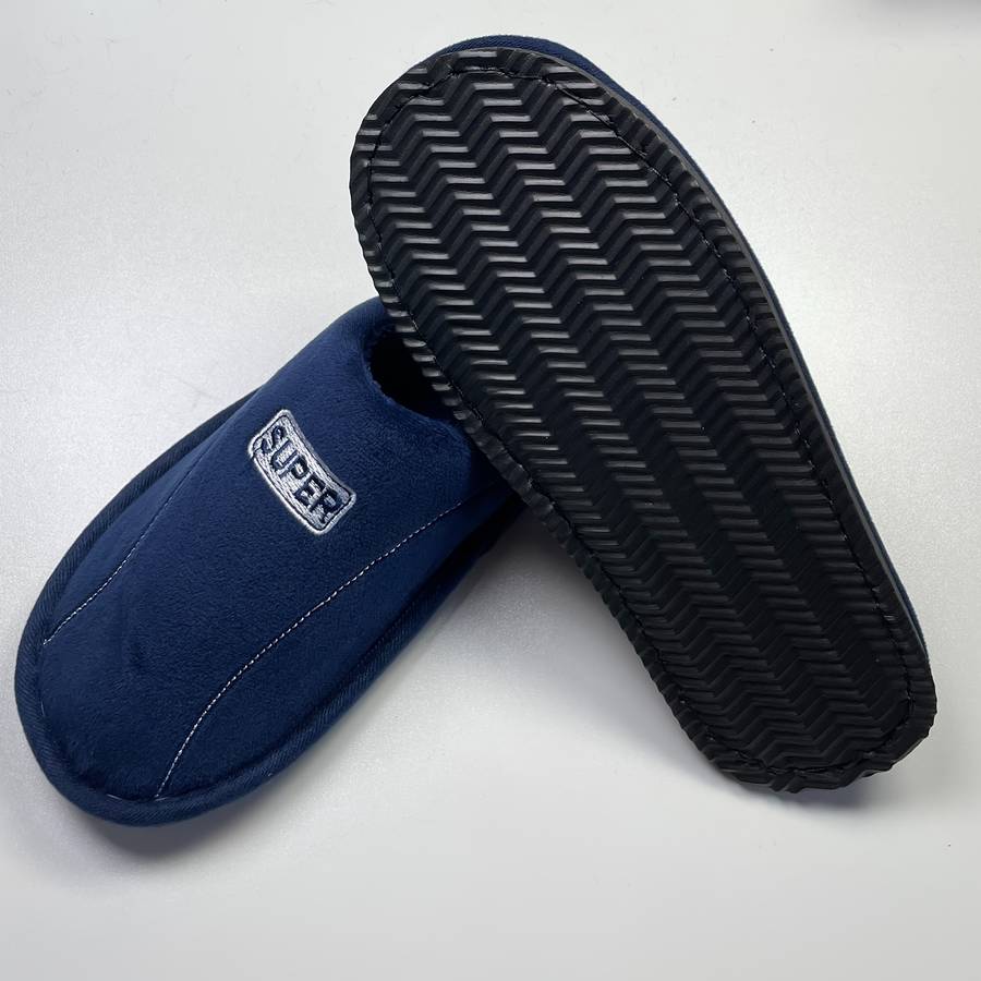 Cotton Slippers Color Navy Blue Sizeuk 6.5-7