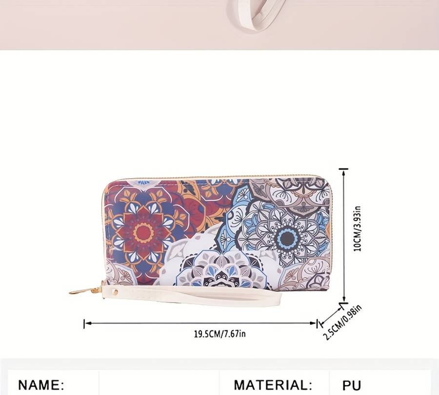 Elegant Floral Pattern Long Wallet