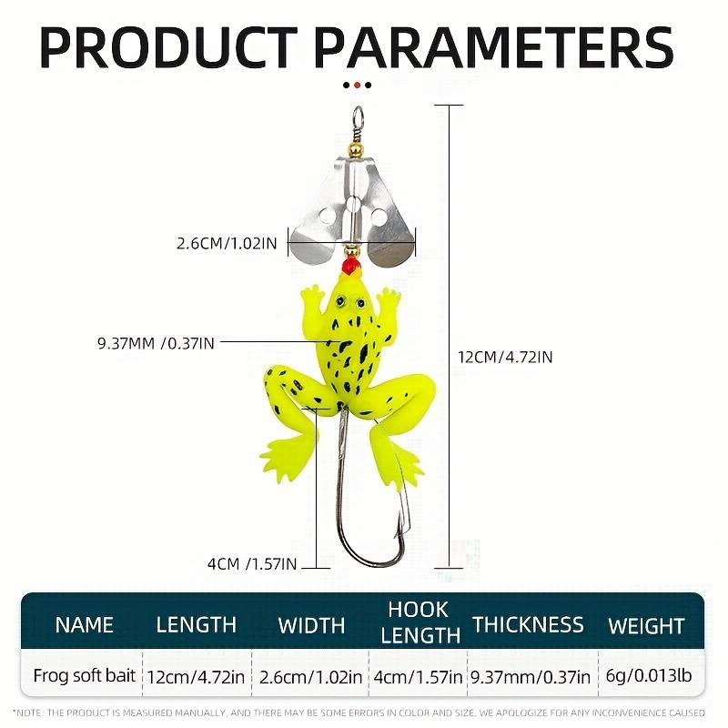 1pc Lifelike Soft Frog Swimbait with Sharp Hook Topwater Rubber Fishing Lure for Bass Durabl