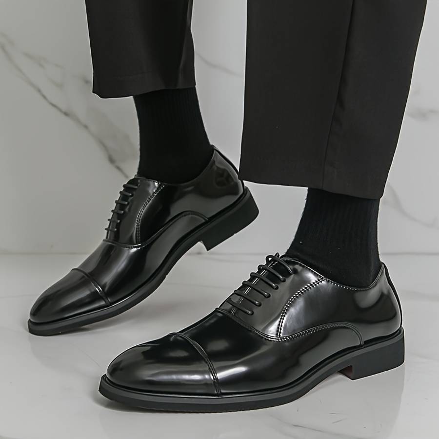 Mens Leather Shoes Color Black Sizeuk 8