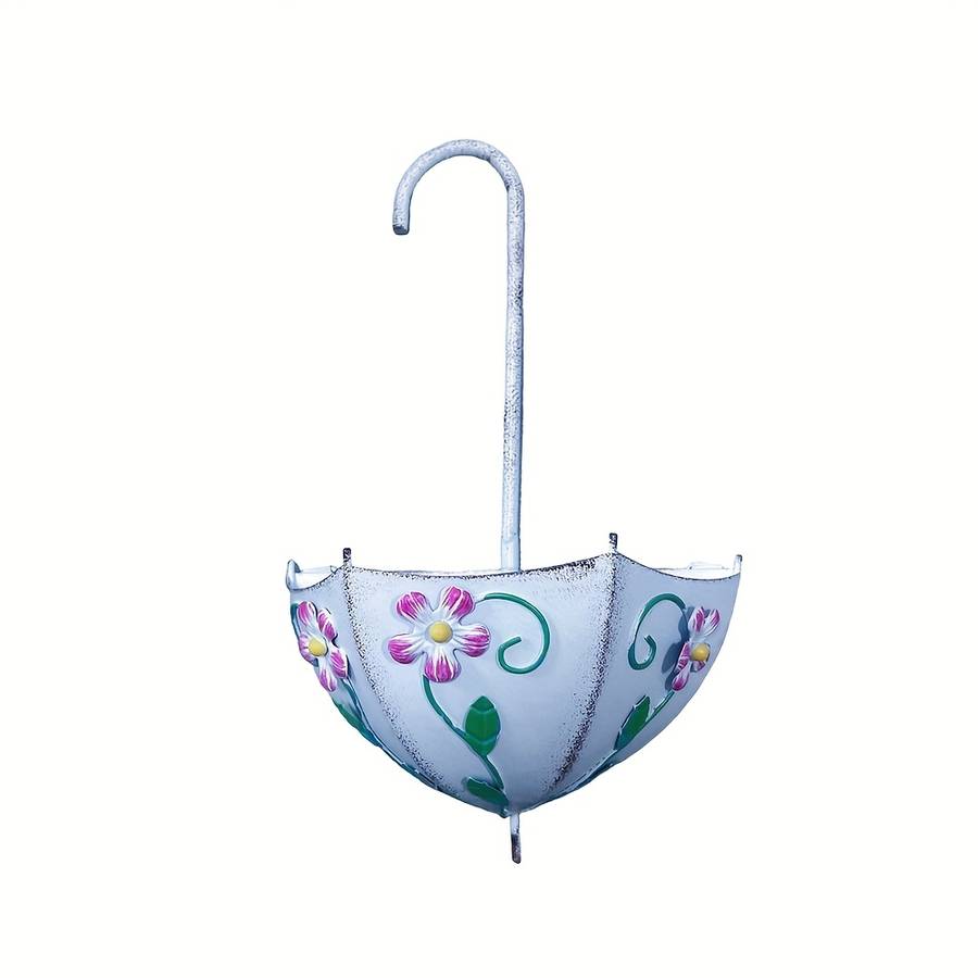 Flowerpot Style Metal Wall Mounted Umbrella Shaped Flower Pot