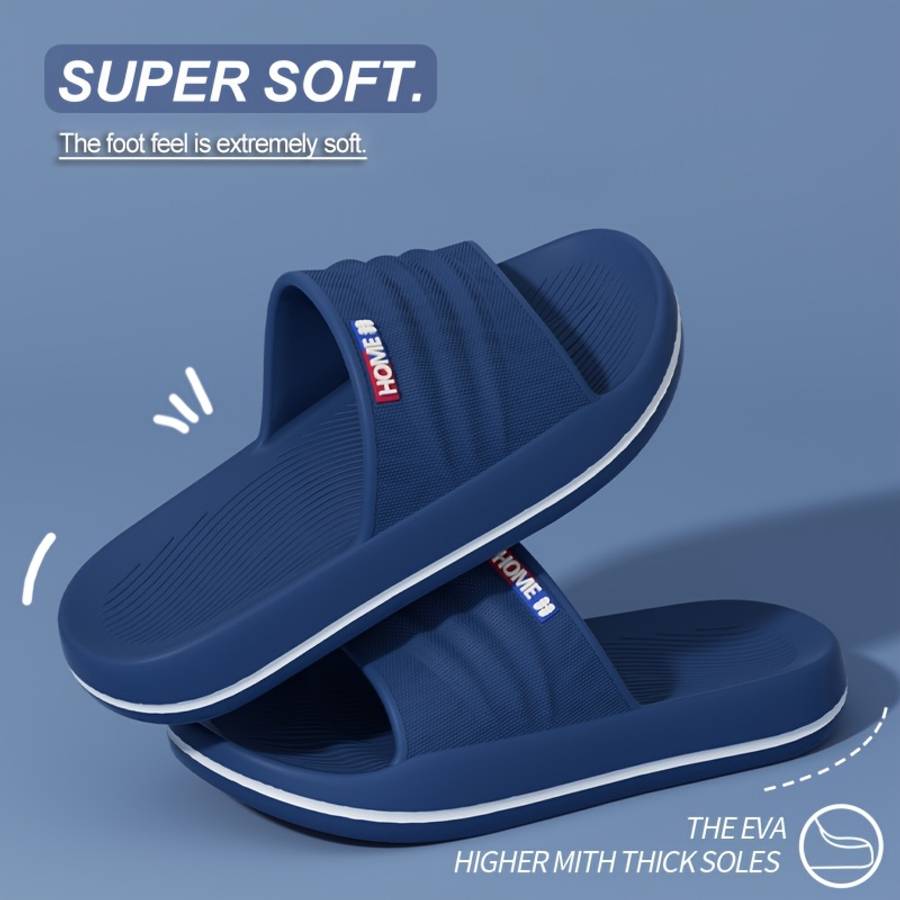 Men Slippers Summer Style Deep Blue Size Uk 8.5 To 9