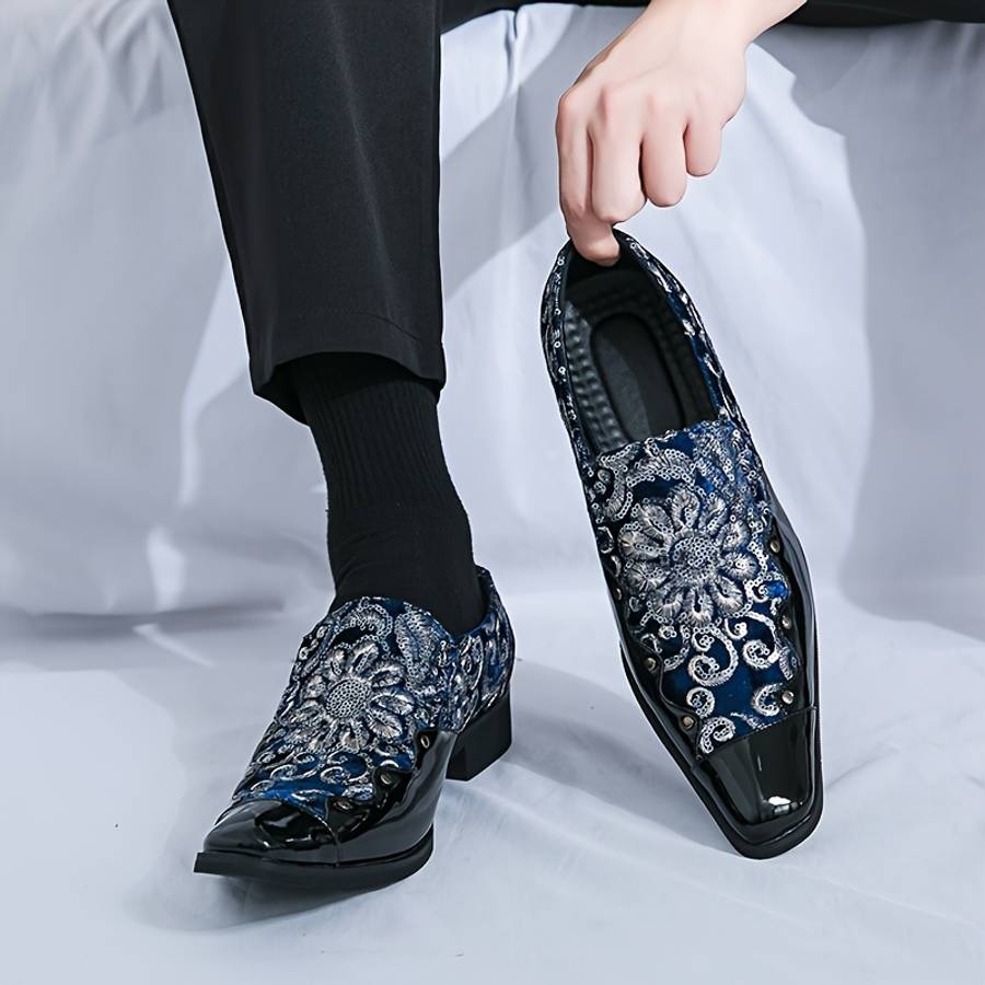Mens Leather Shoes Color Black And White Sizeuk 7.5