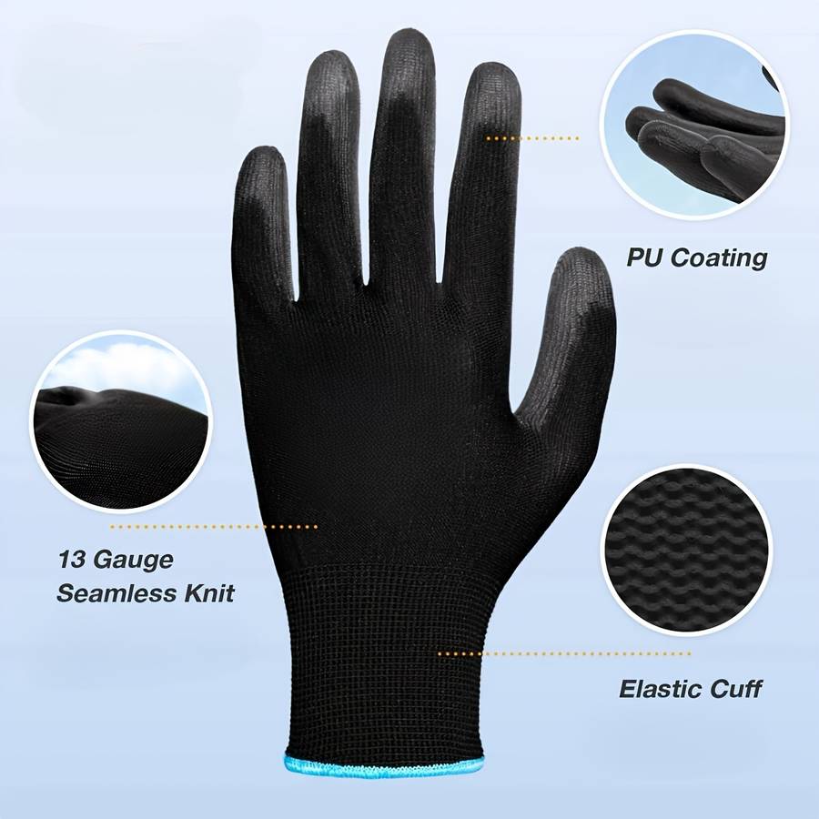 Work Gloves Color Thickened Lock Edge Size Xl