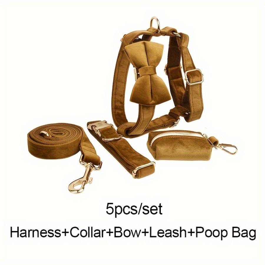 Dog Leash Color Light Coffee 5Pcs Size M