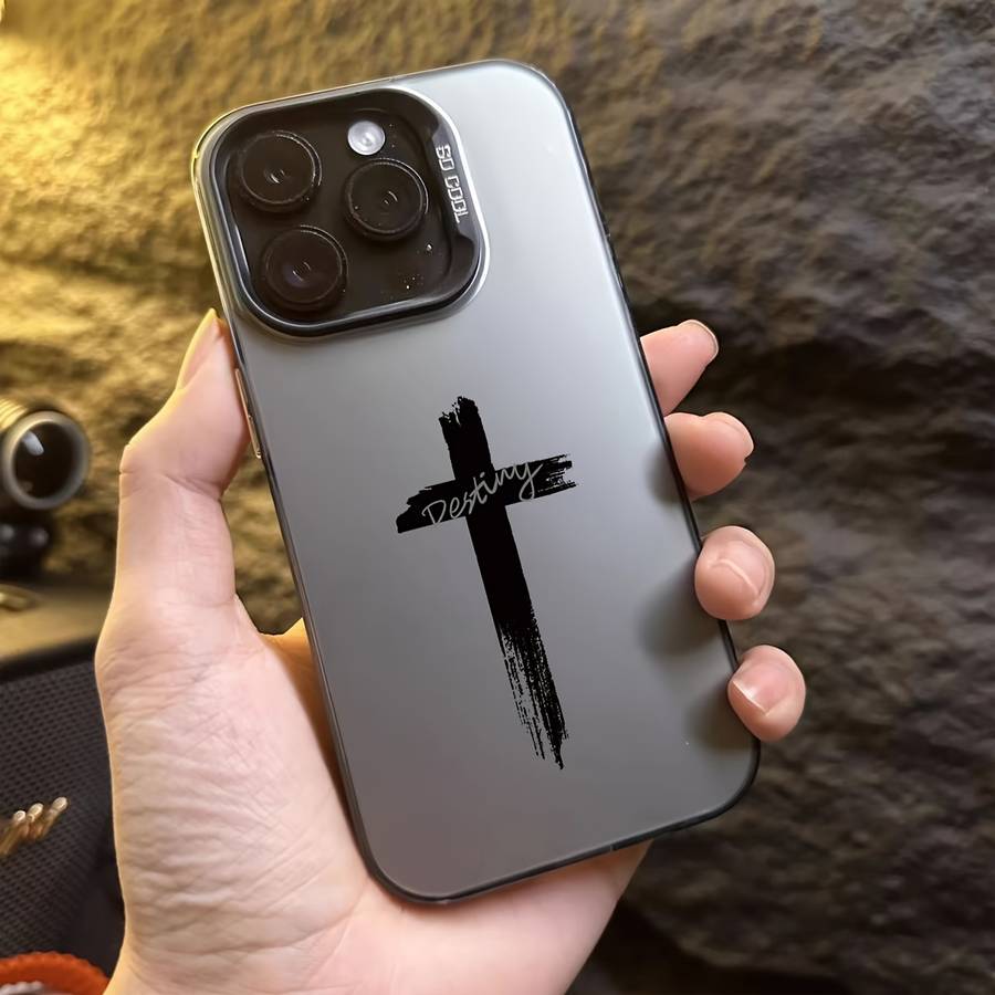 1Pc Mixed Color  For iPhone 12 Cross Pattern Phone Case