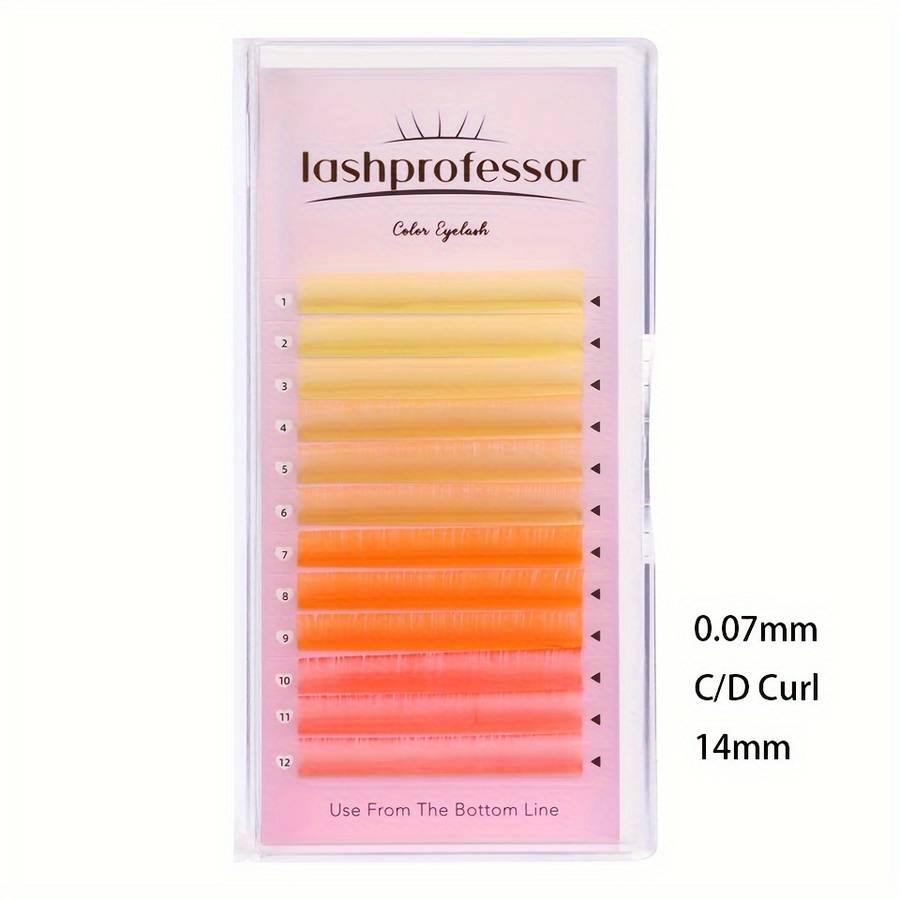 Advanced Natural Volume Cluster Lashes Special Color Yellow Series Style C 14mm