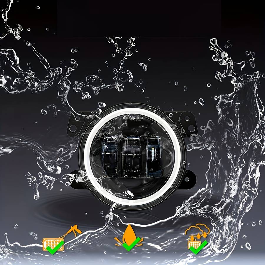 2pcs 10.16 Cm Angel Eyes LED Fog Light 12V 24V 60W Car Front Foglight 6000LM For Wran